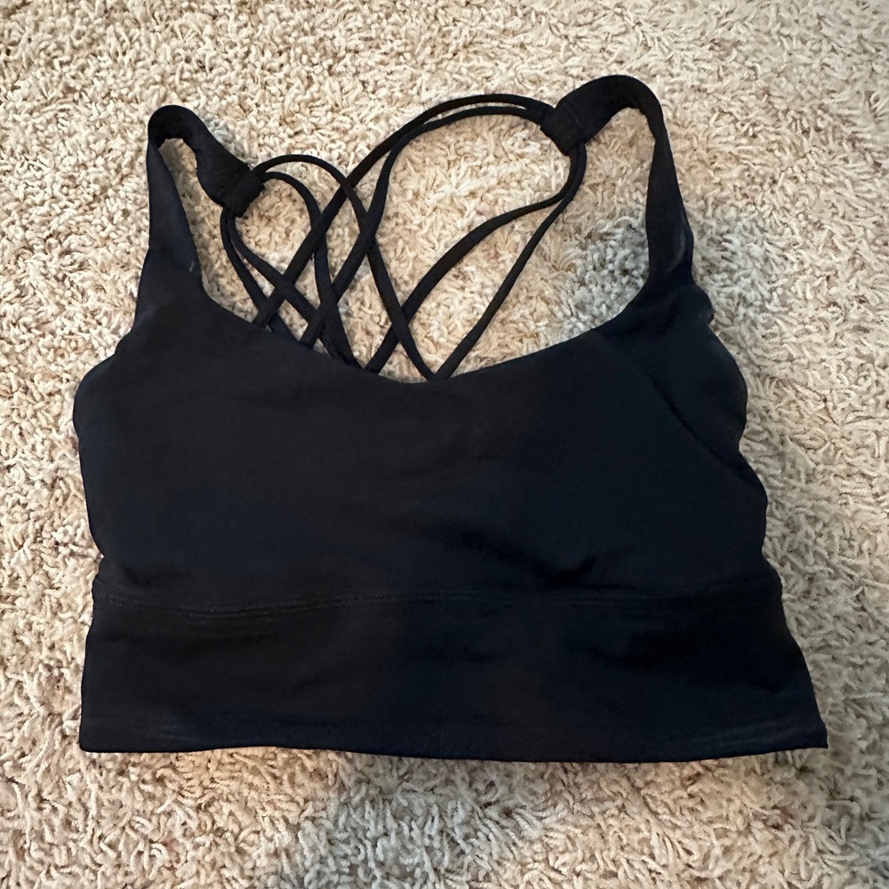 Lulu Lemon Black Strappy Sports Bra Top